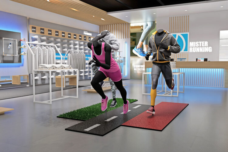 Alt text: Progetto interior design commerciale concept store Milano